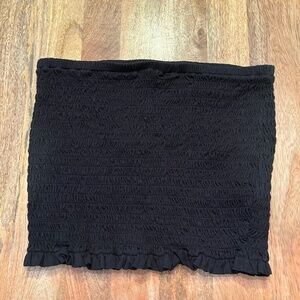 J. Crew Black Jersey Strapless Smocked Top in Medium